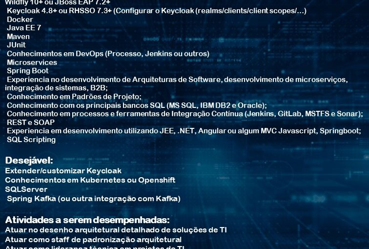 [ClubInfoBSB] OPORTUNIDADE PARA ARQUITETO T.I SENIOR