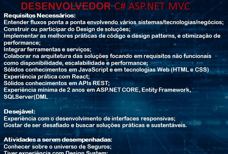 [ClubInfoBSB] OPORTUNIDADE >>> DESENVOLVEDOR C# ASP .NET MVC <<<