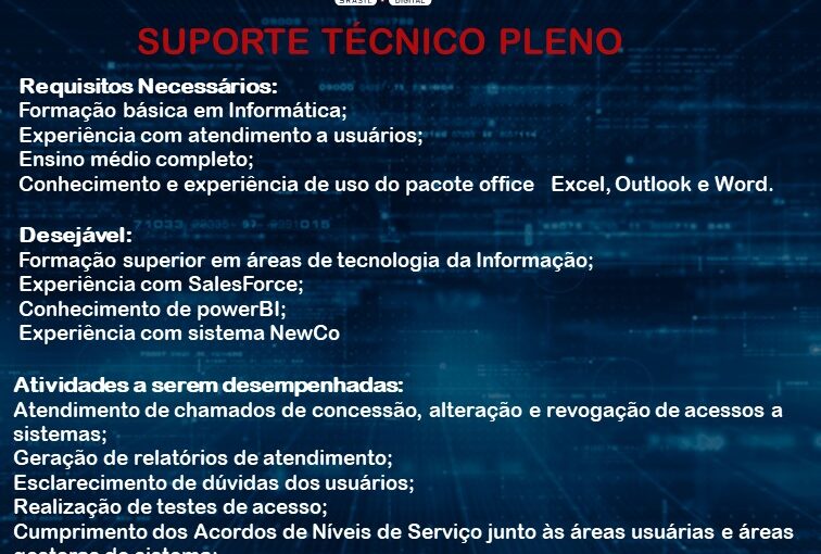 [leonardoti] OPORTUNIDADE SUPORTE TÉCNICO PLENO