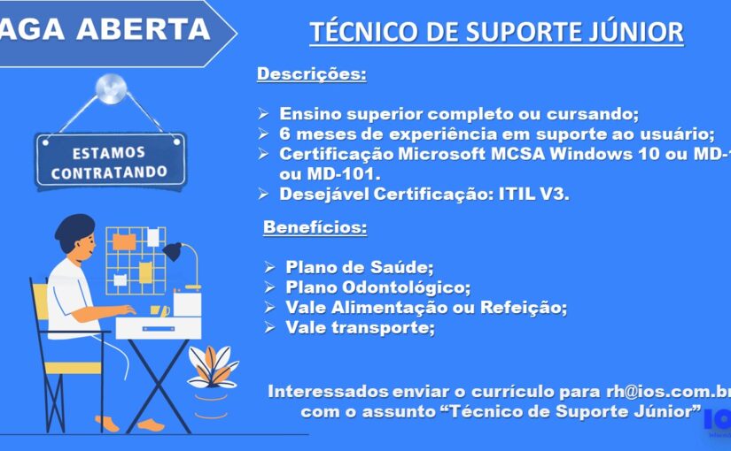 [ClubInfoBSB] Vaga Técnico de Suporte Júnior / Brasília