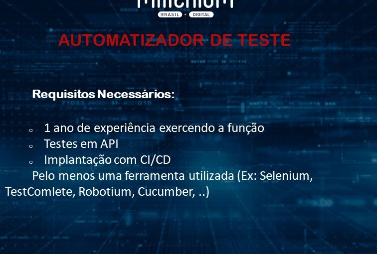 [leonardoti] >>> OPORTUNIDADE AUTOMATIZADOR DE TESTES <<<