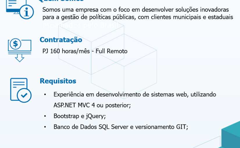 [ClubInfoBSB] Desenvolvedor .Net Jr – FULL REMOTO