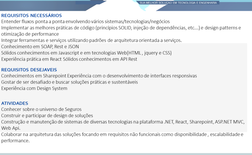 [leonardoti] OPORTUNIDADE PARA DESENVOLVEDOR FULLSTACK SENIOR