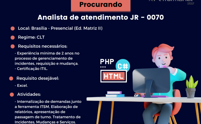 [ClubInfoBSB] [RPGroup] – OPORTUNIDADES: ANALISTA DE ATENDIMENTO JR