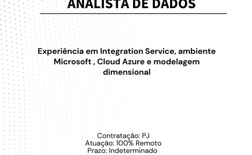 [ClubInfoBSB] VAGA ANALISTA DE DADOS – 100% REMOTO