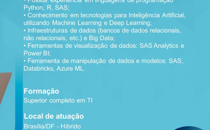 [ClubInfoBSB] OPORTUNIDADE CAST GROUP – CIENTISTA DE DADOS (BIG DATA) – SR