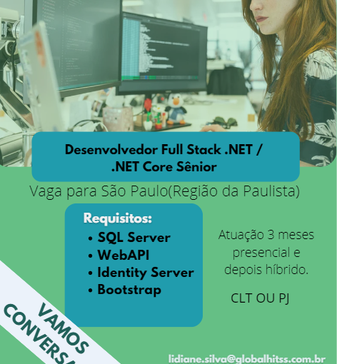 [ClubInfoBSB] Vaga – Desenvolvedor Full Stack .NET / .NET Core Sênior