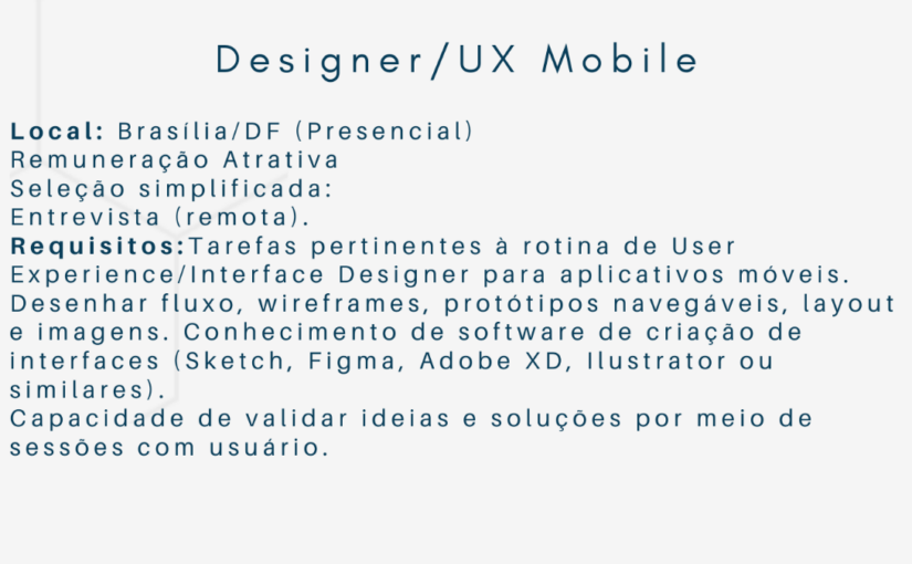 [ClubInfoBSB] Vaga Designer/UX Mobile