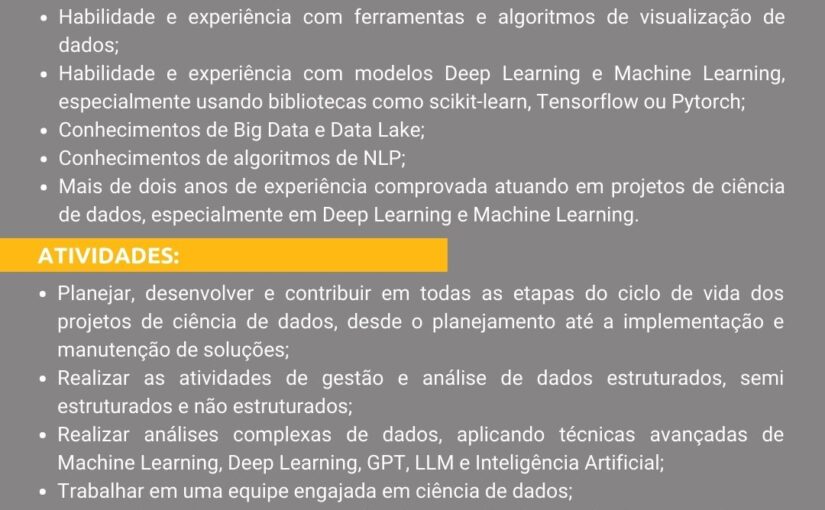 [ClubInfoBSB] [VAGA] – Cientista de Dados