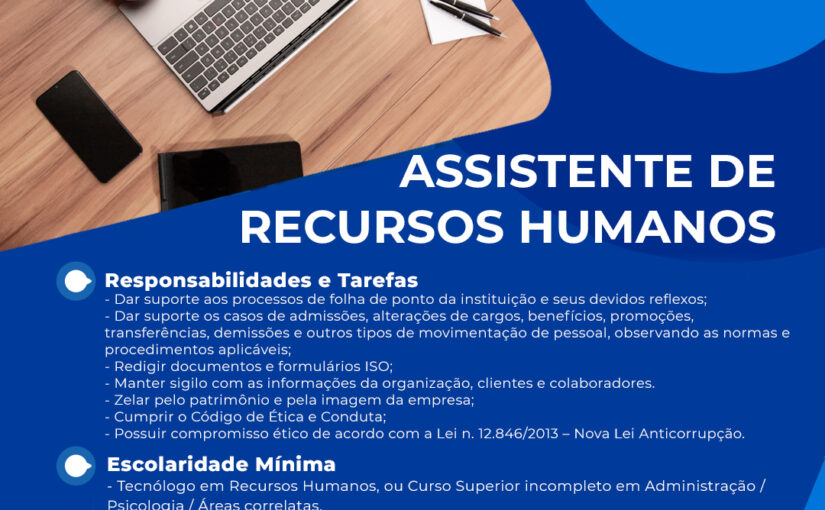 [ClubInfoBSB] [GERH_TECNISYS] PROCESSO SELETIVO_ASSISTENTE DE RECURSOS HUMANOS