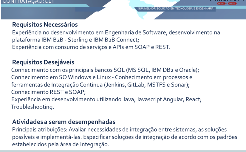 [leonardoti] Oportunidade Millenium – DESENVOLVEDOR SOA SENIOR