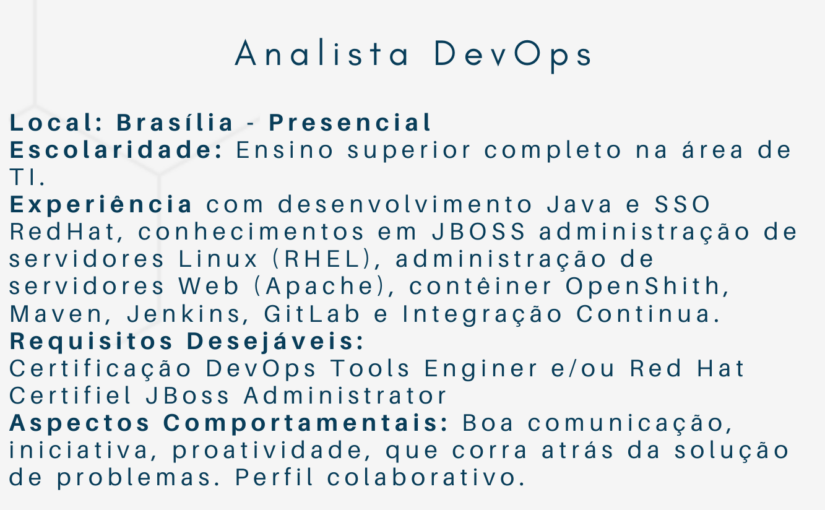 [ClubInfoBSB] Vaga Analista DevOps