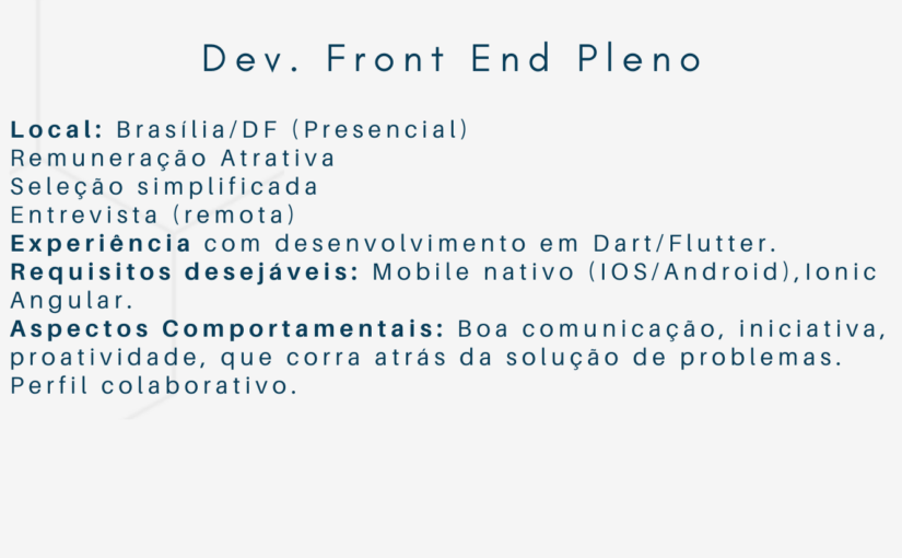 [ClubInfoBSB] Vaga Dev. Front End Pleno