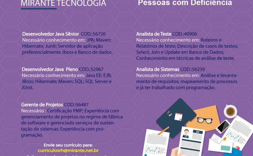 [leonardoti] Oportunidades PCD –  Mirante Tecnologia