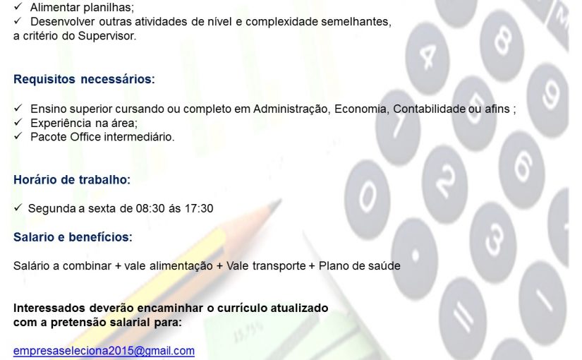 [Grupo Empregos em Brasília] ASSISTENTE DE ANÁLISE DE CREDITO 24/11/16