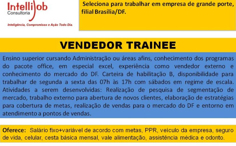 [Grupo Empregos em Brasília] 05 VAGAS – 21/11/16 11:46