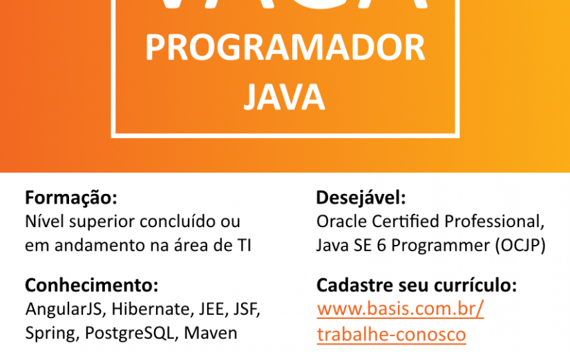 [Grupo Empregos em Brasília] PROGRAMADOR – 11/11/16