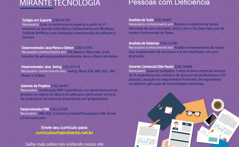 [leonardoti] Oportunidades PCD –  Mirante Tecnologia