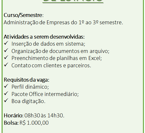 [Grupo Empregos em Brasília] ESTÁGIO 28/12/16 16:15