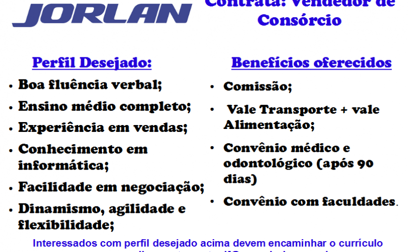 [Grupo Empregos em Brasília] Área de vendas 28/12/16 15:08