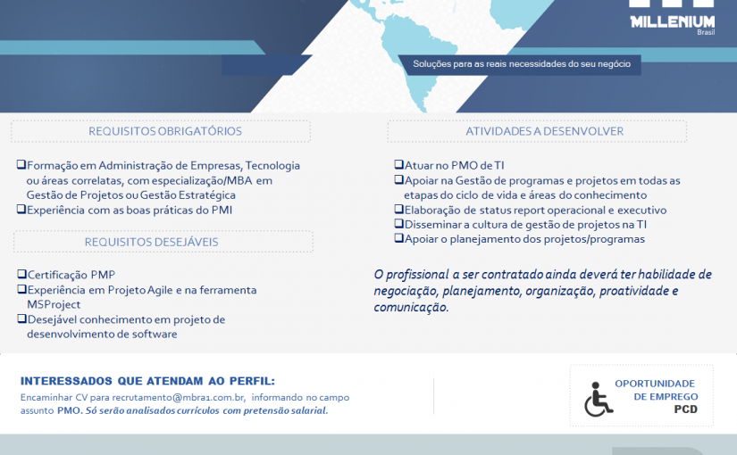 [ClubInfoBSB] Divulgação Millenium Brasil – Vaga de PMO