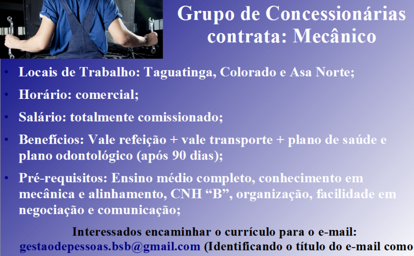 [Grupo Empregos em Brasília] MECÂNICO 17/01/17 5