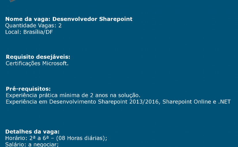 [ClubInfoBSB] [SHAREPOINT] A QUATTO TECNOLOGIA ESTÁ COM OPORTUNIDADES