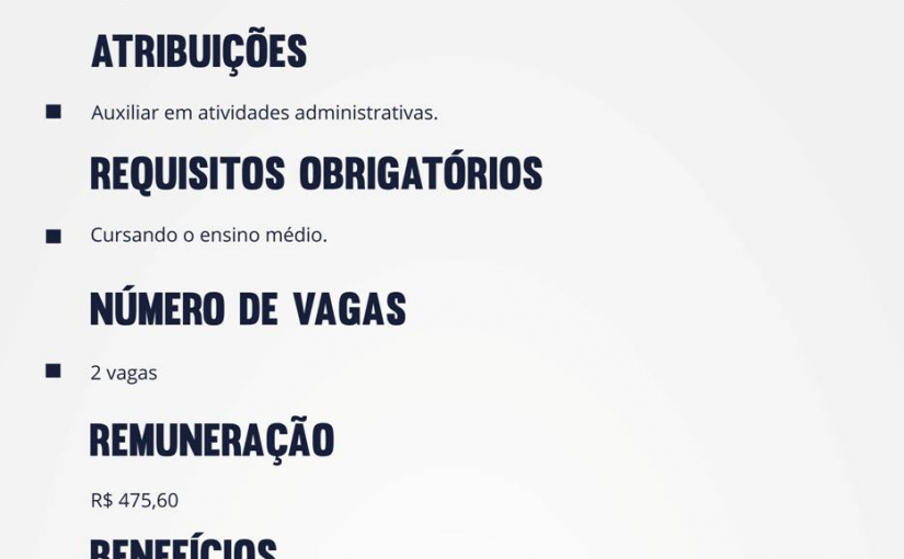 [Grupo Empregos em Brasília] OPORTUNIDADE – VAGAS JOVEM APRENDIZ – PCD 17/01