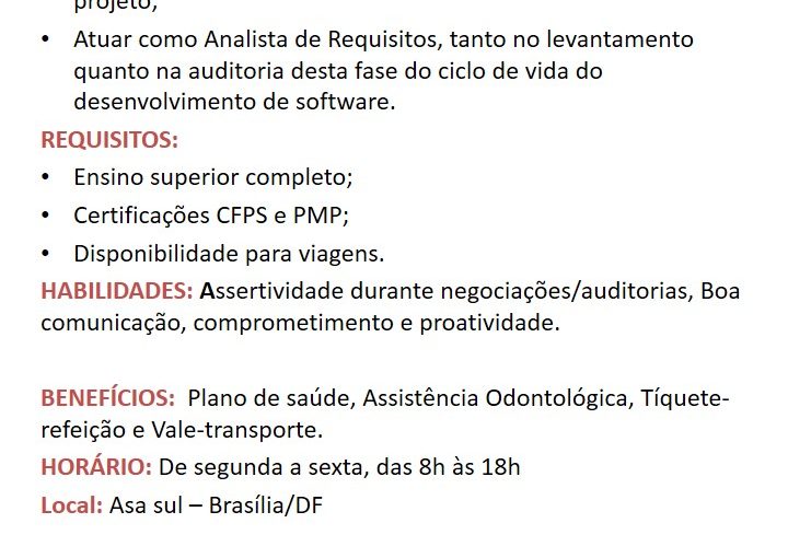 [ClubInfoBSB] Vaga – Analista de APF