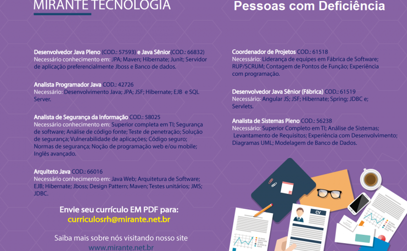 [leonardoti] Oportunidades PCD –  Mirante Tecnologia