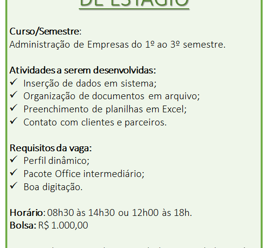 [Grupo Empregos em Brasília] Divulgação de Vaga 02/03