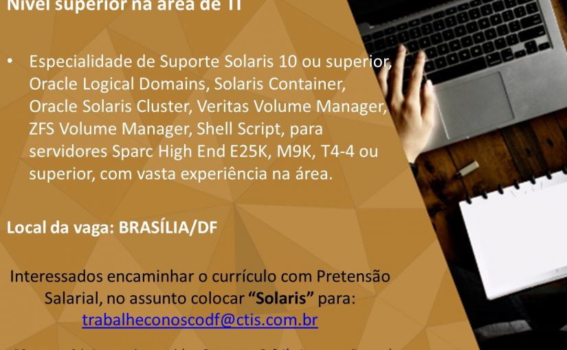 [ClubInfoBSB] Especialista de suporte SOLARIS