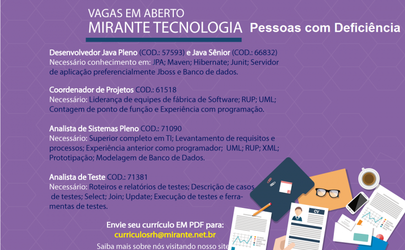 [leonardoti] Oportunidades PCD –  Mirante Tecnologia