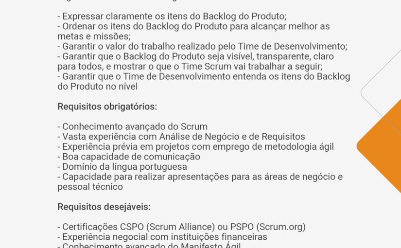 [ClubInfoBSB] Analista de Requisitos ou PO ( Product Owner)