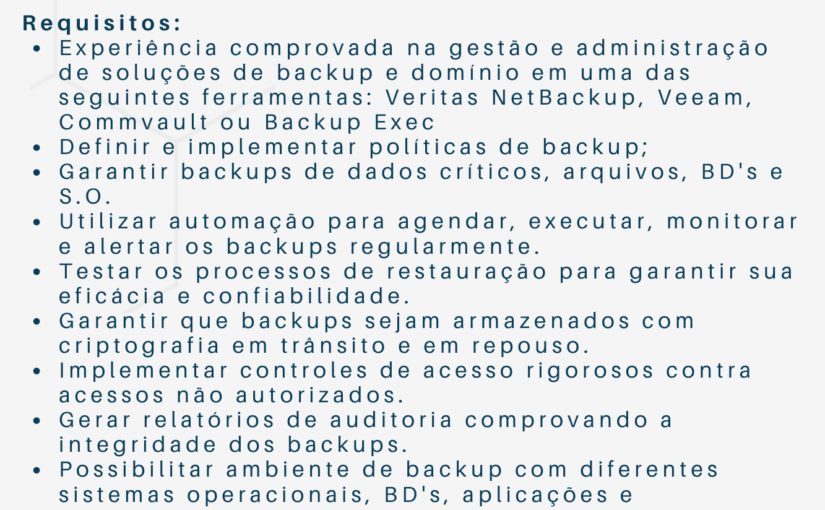 [ClubInfoBSB] Analista Backup
