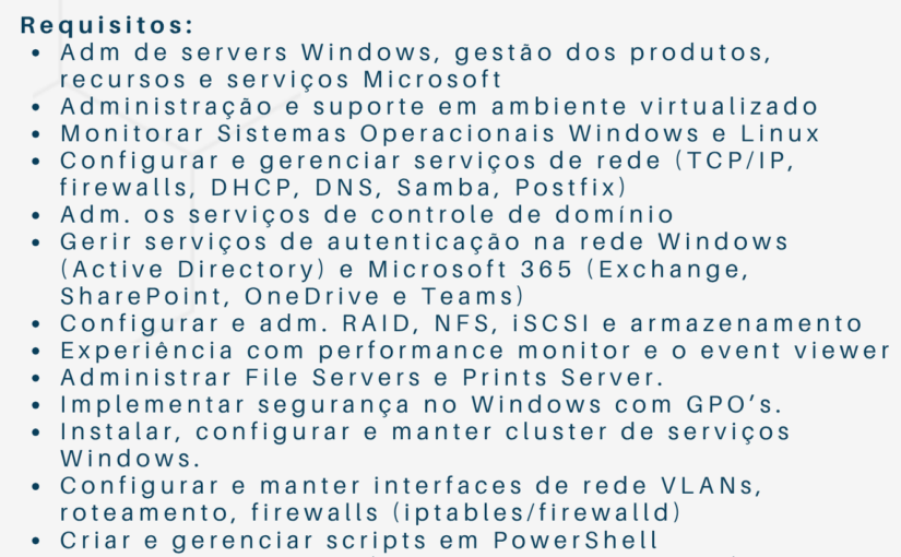 [ClubInfoBSB] Analista TI- SO e Microsoft